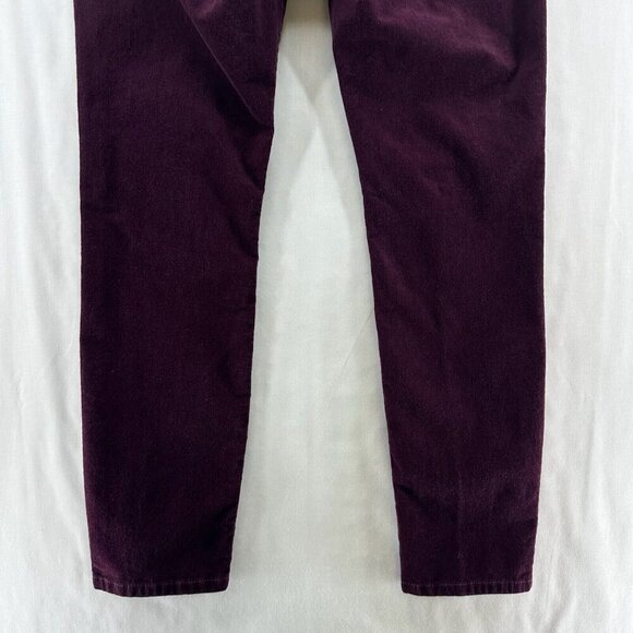 Banana Republic Jeans Womens 26/2P Skinny Fit Corduroy Low Rise Ankle Burgundy - Picture 6 of 10